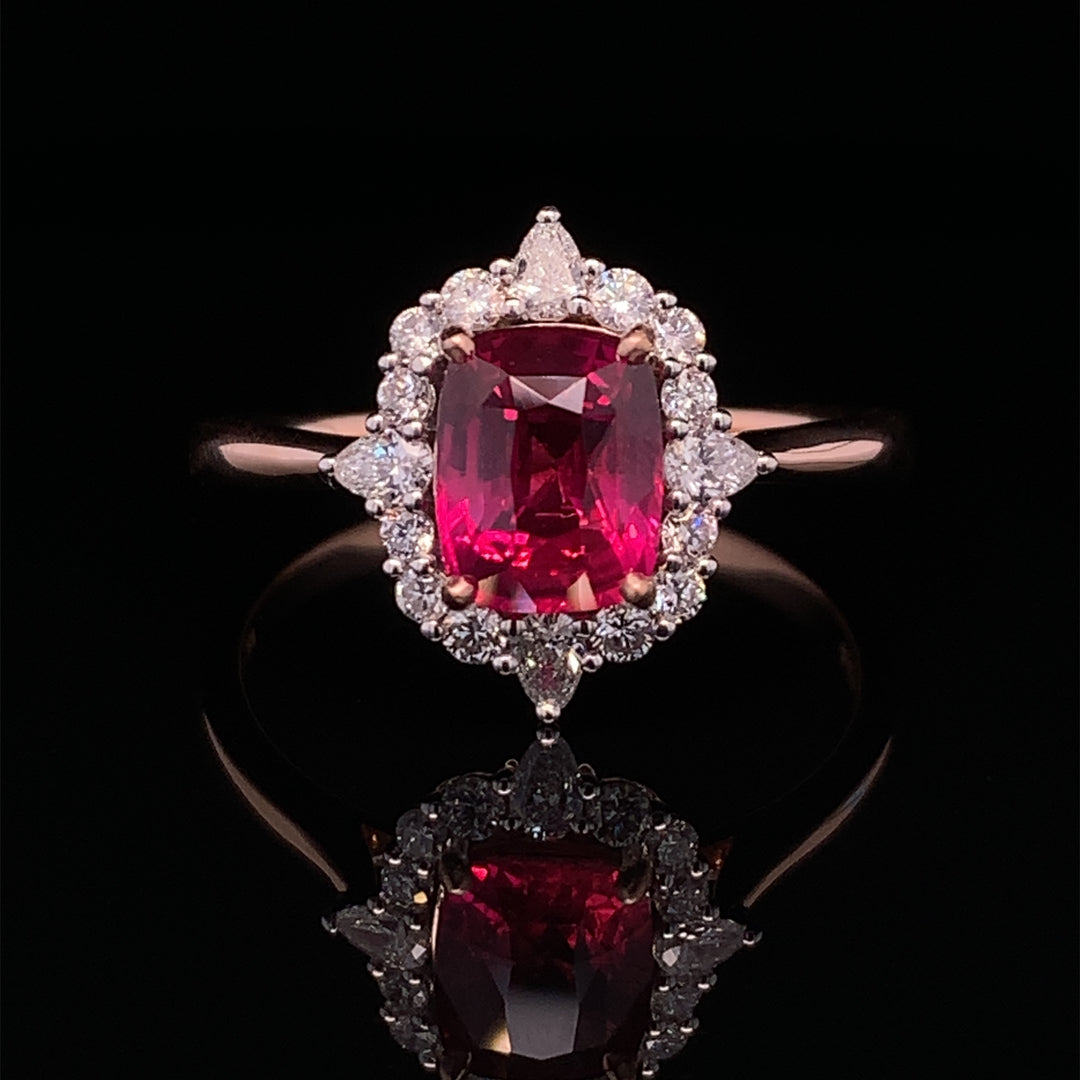 Incredible Unheated Ruby & Diamond Luxury Ring