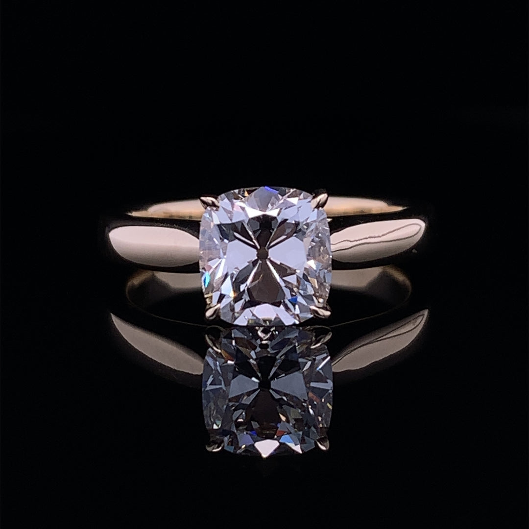 OEC Cushion Cut Tapered Solitaire