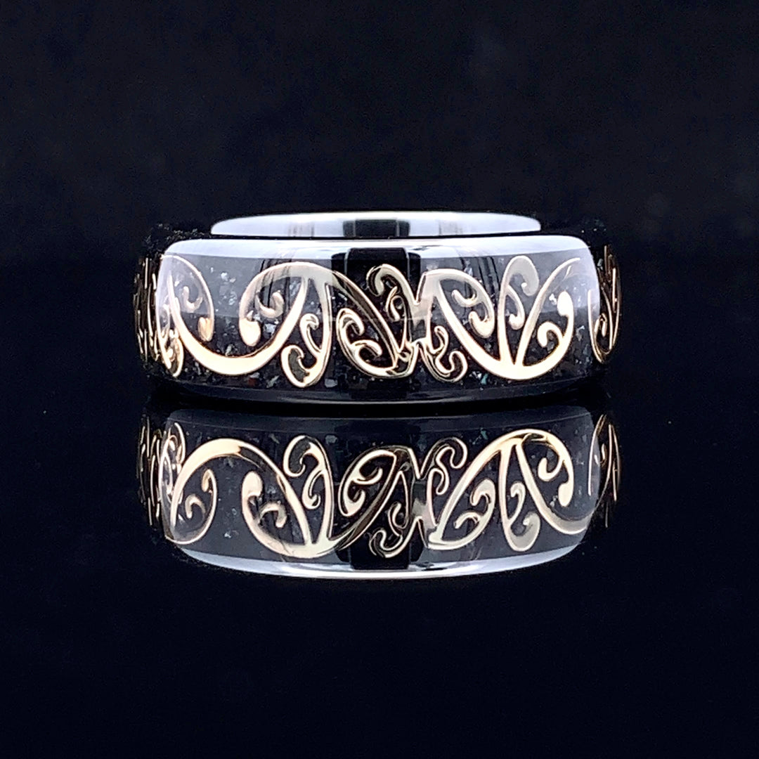 The Midnight Diamond Koru Ring