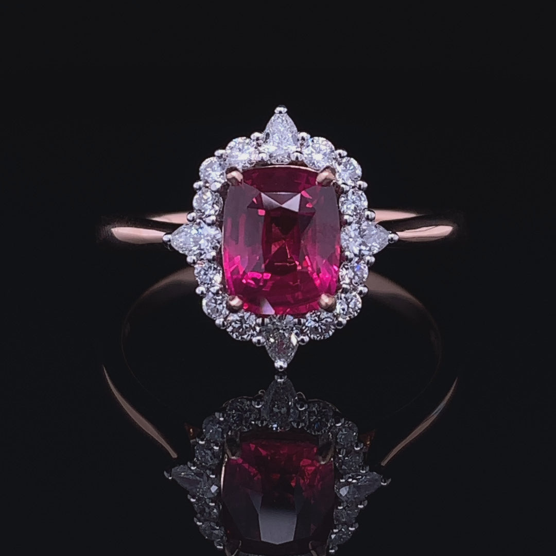 Incredible Unheated Ruby & Diamond Luxury Ring
