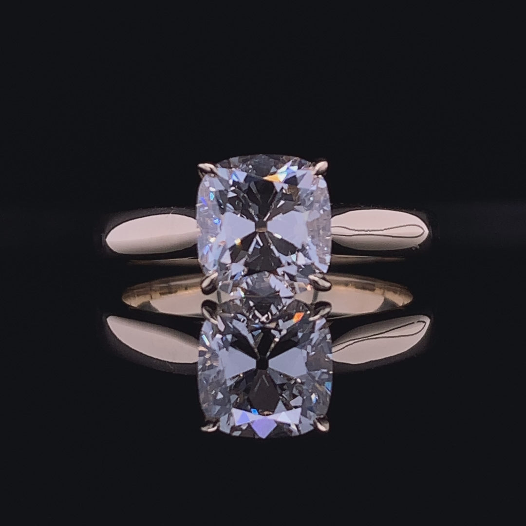 OEC Cushion Cut Tapered Solitaire