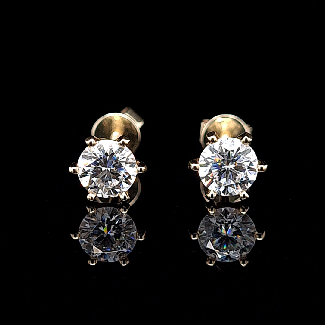 Solid Gold 1.00ct Solitaire Earrings