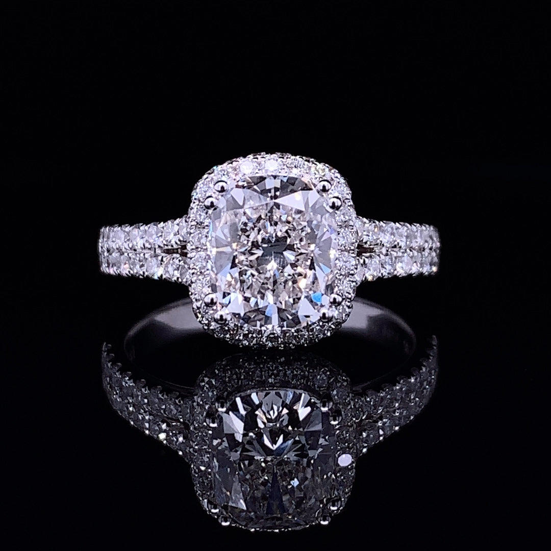 Diamond Cushion Cut Halo Ring – Storm Baker Jewellers