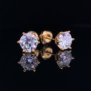 18k Gold Plated 2ct Moissanite Tulip Solitaire Earrings