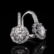 1ct Each Ear Moissanite Halo Huggies