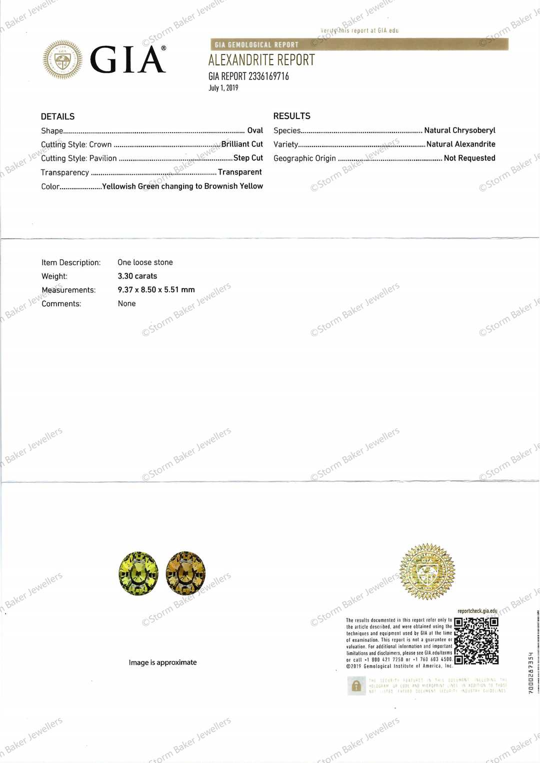 GIA Certified 3.30ct Alexandrite Ring