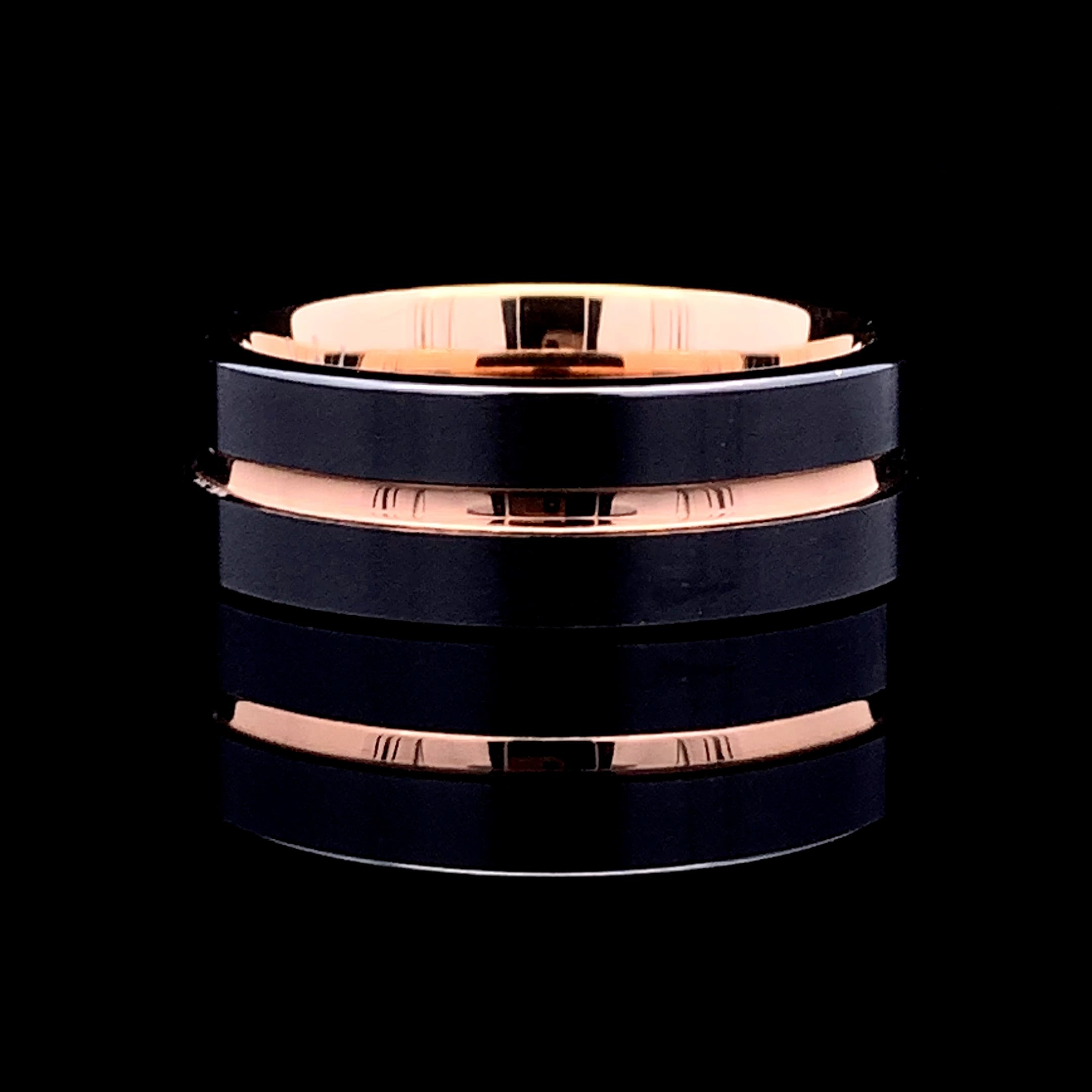Midnight Rose Collection Tungsten Wedding Band Ring 8mm for Men Women