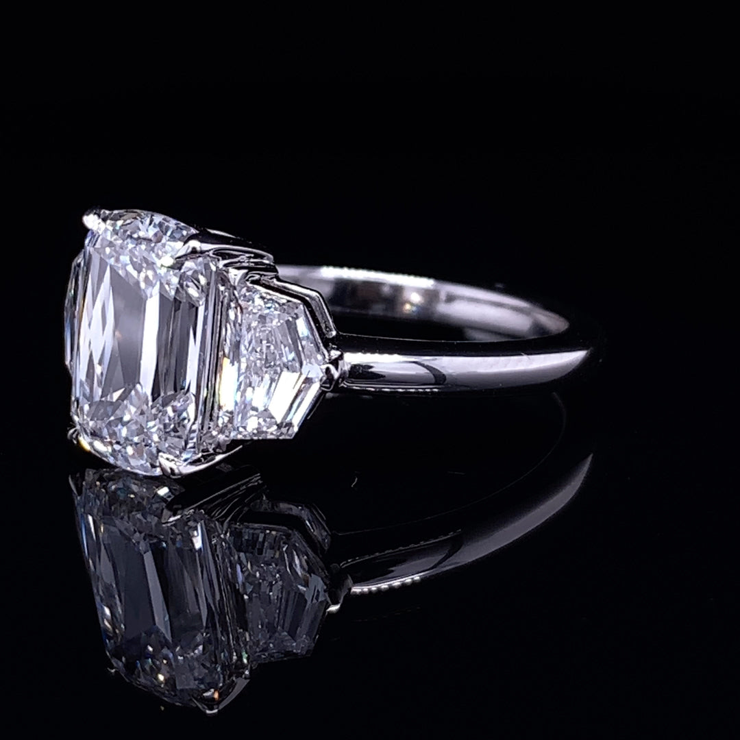 4.30ct Custom Cushion Cut Trilogy