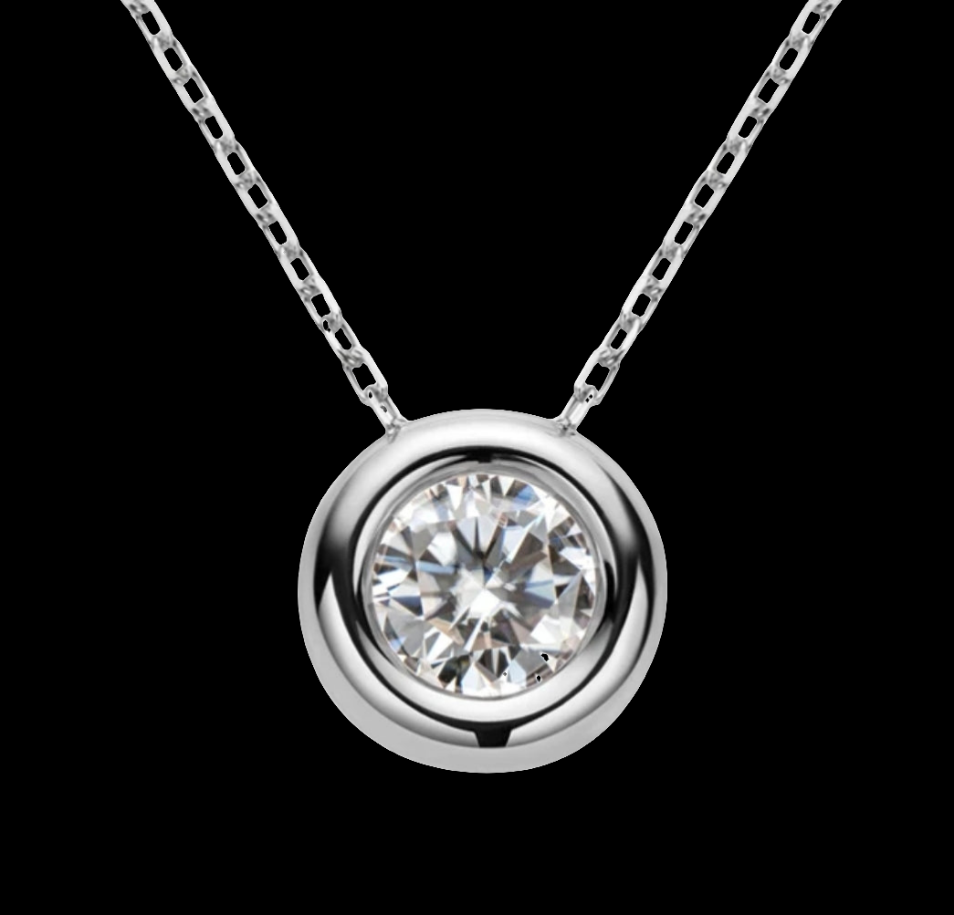 0.5ct Moissanite Anastasia Bezel Pendant