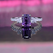 Purple Sapphire & Diamond Ring
