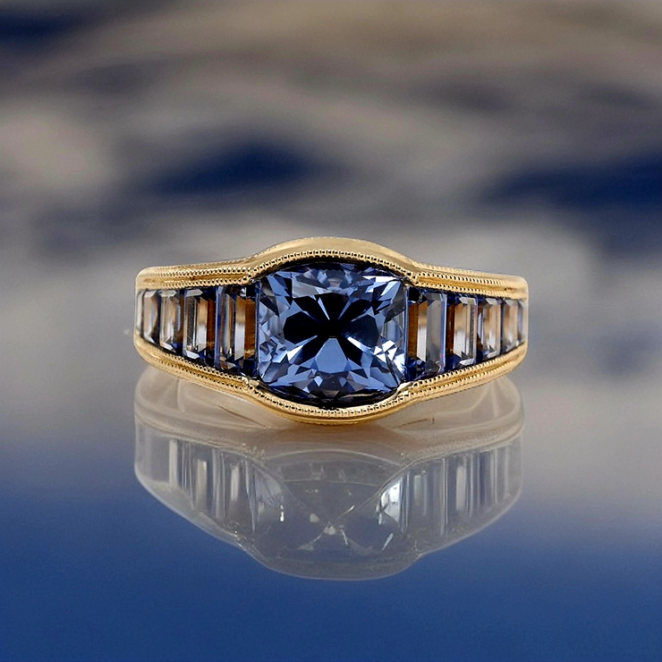 Royal Blue Custom Lab Sapphire Ring