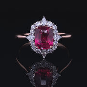 GIA Certified Unheated 2.15ct Ruby & Diamond Ring