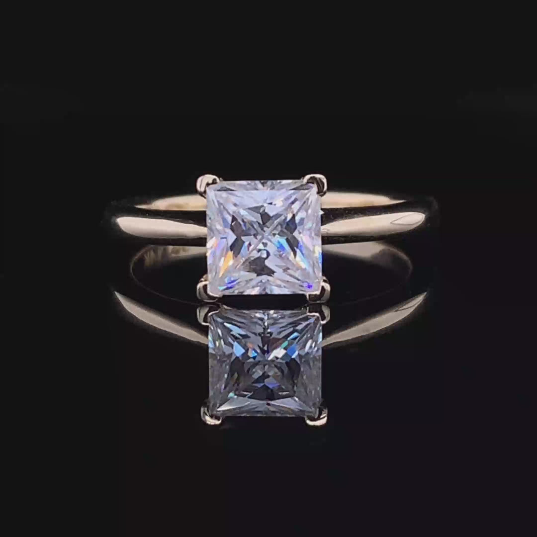 1ct Princess Cut Lab Diamond Solitaire