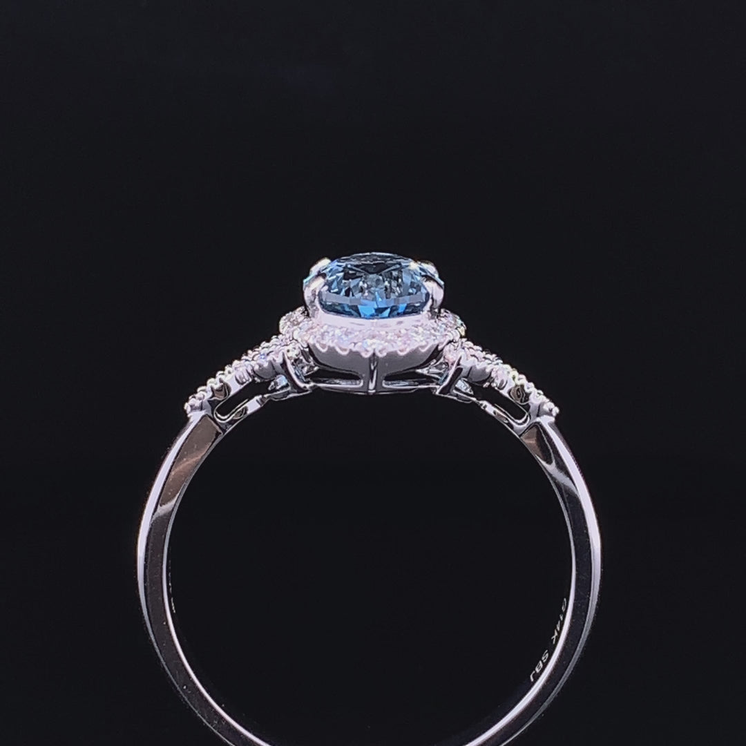 Aquamarine Vintage Diamond Ring