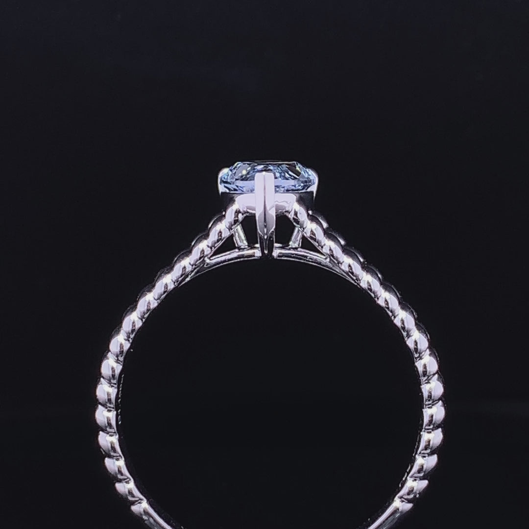 Blue Diamond Pear Ring