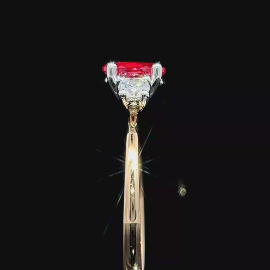 Lab Ruby & Diamond Ring