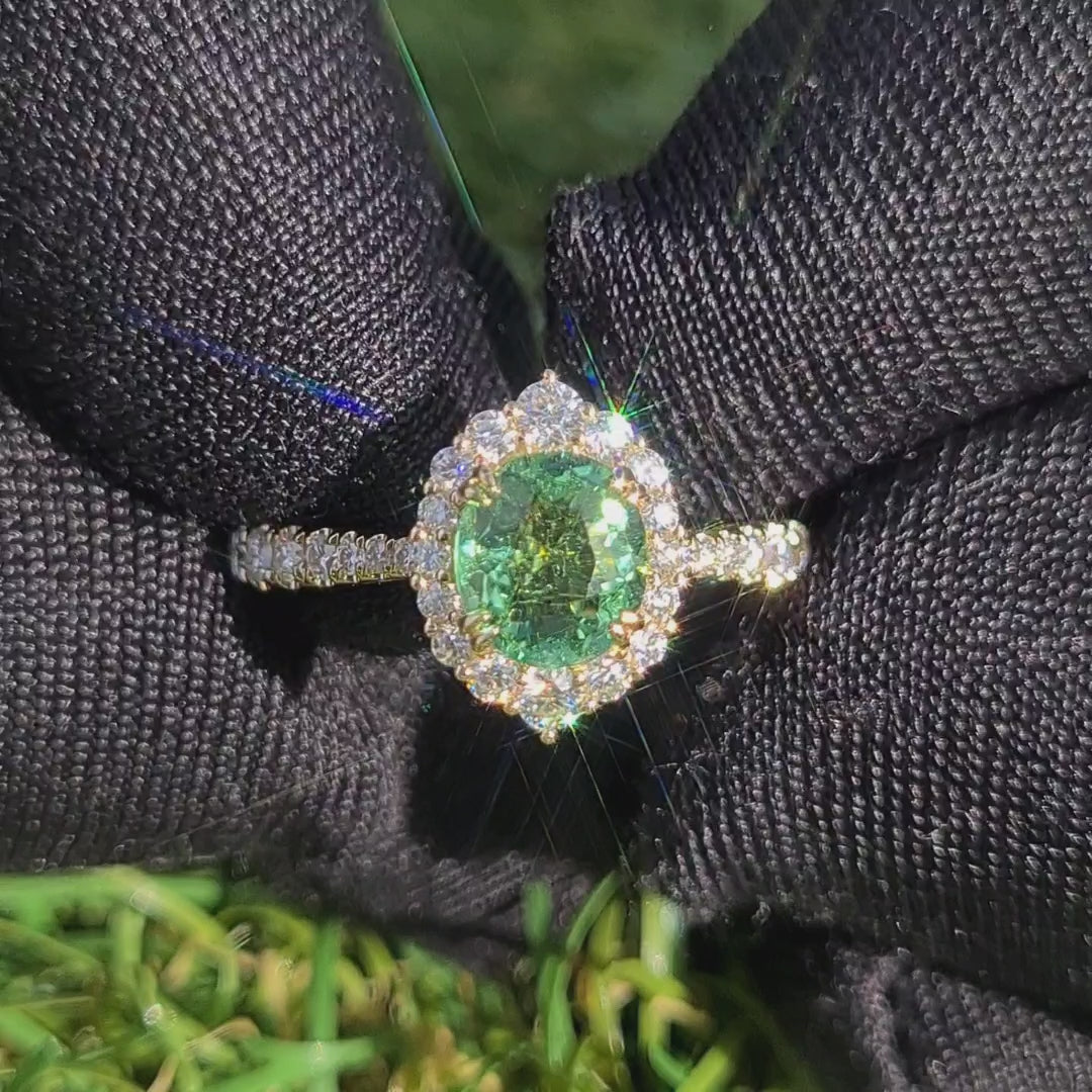 Tourmaline Halo Ring