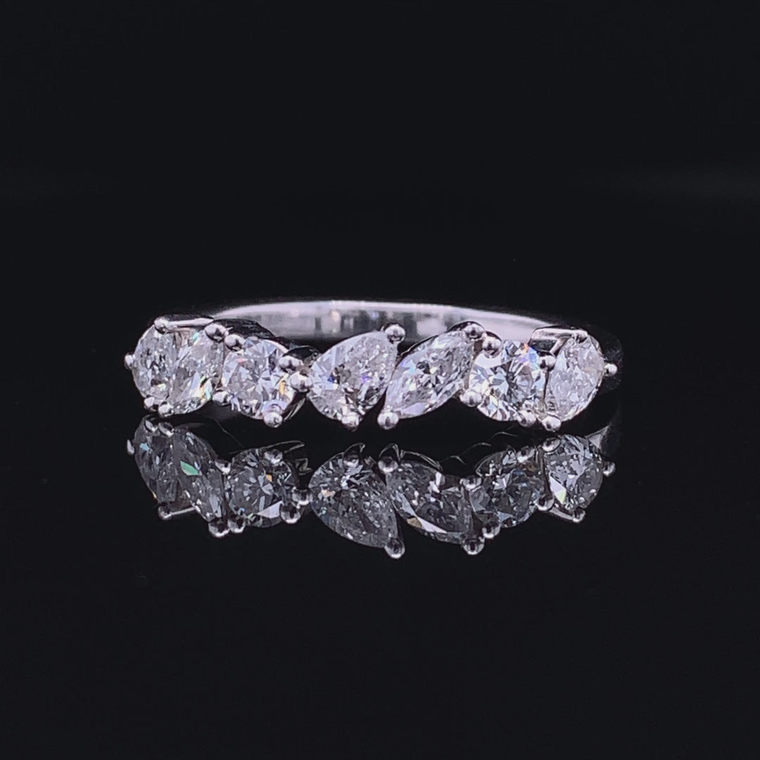 Pear, Marquise & Round Multistone Band
