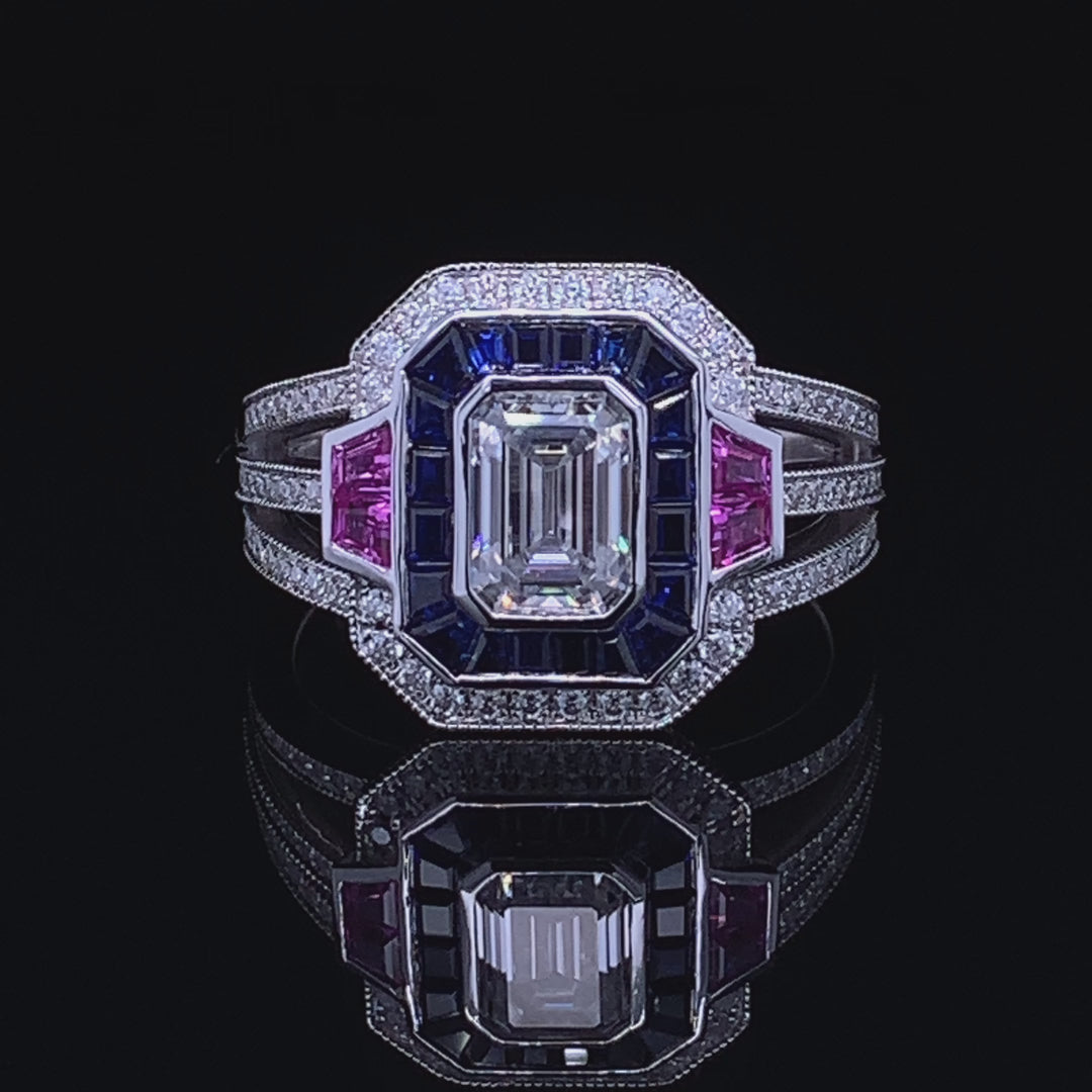 Pink & Blue Sapphire Ring