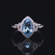 Aquamarine Vintage Diamond Ring