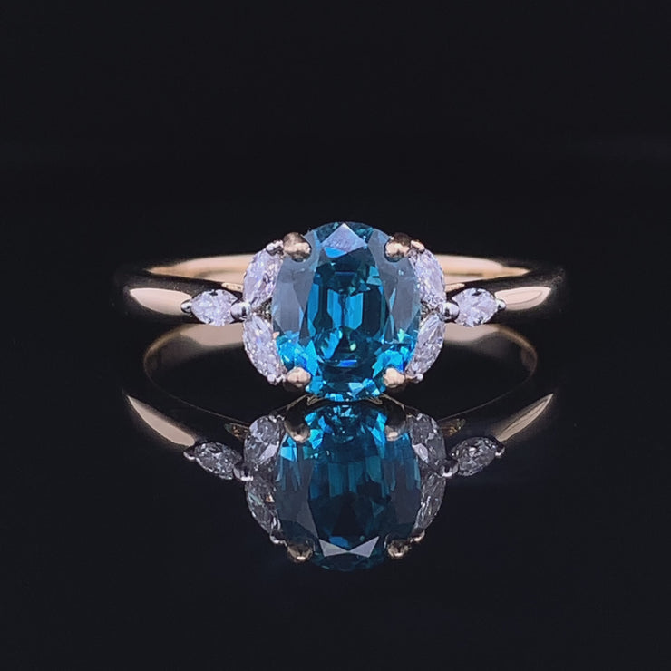 Cambodian Zircon & Marquise Diamonds