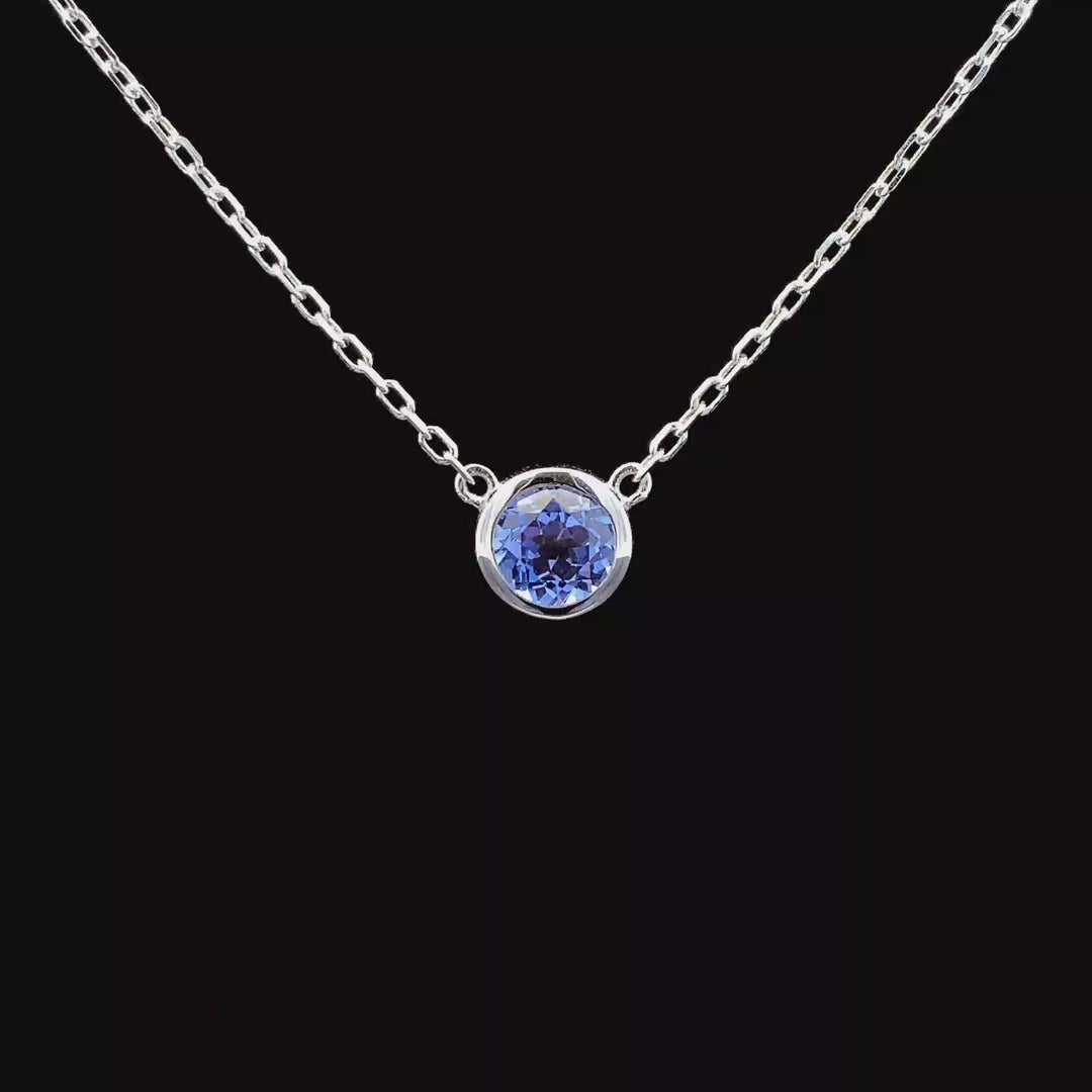 1ct Lab Sapphire Bezel Pendant