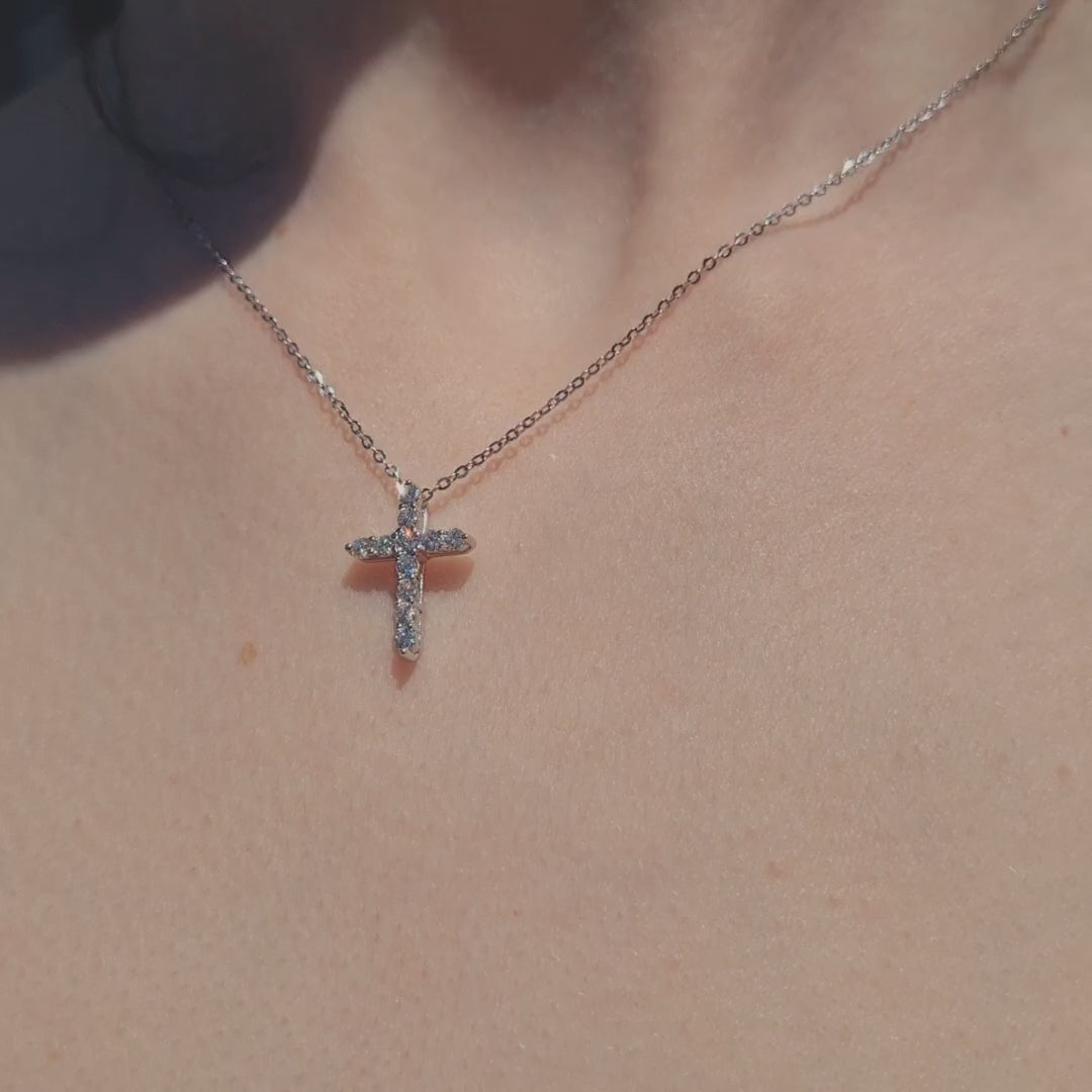 1ct Moissanite Cross Pendant