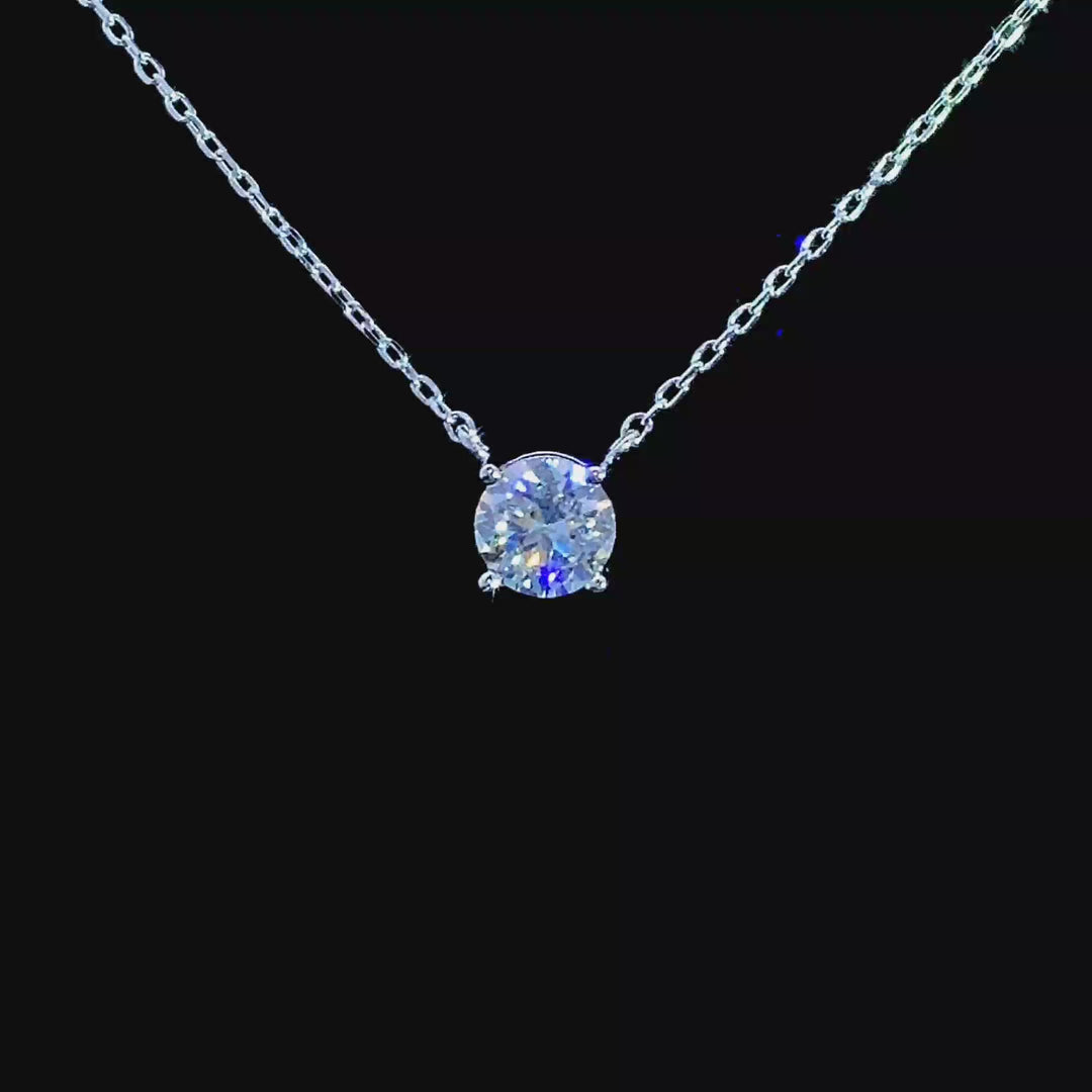 1ct White Moissanite Solitaire Pendant