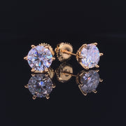 18k Gold Plated 2ct Moissanite Tulip Solitaire Earrings