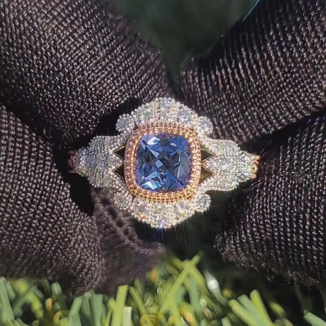 Vintage Sapphire & Moissanite Ring.