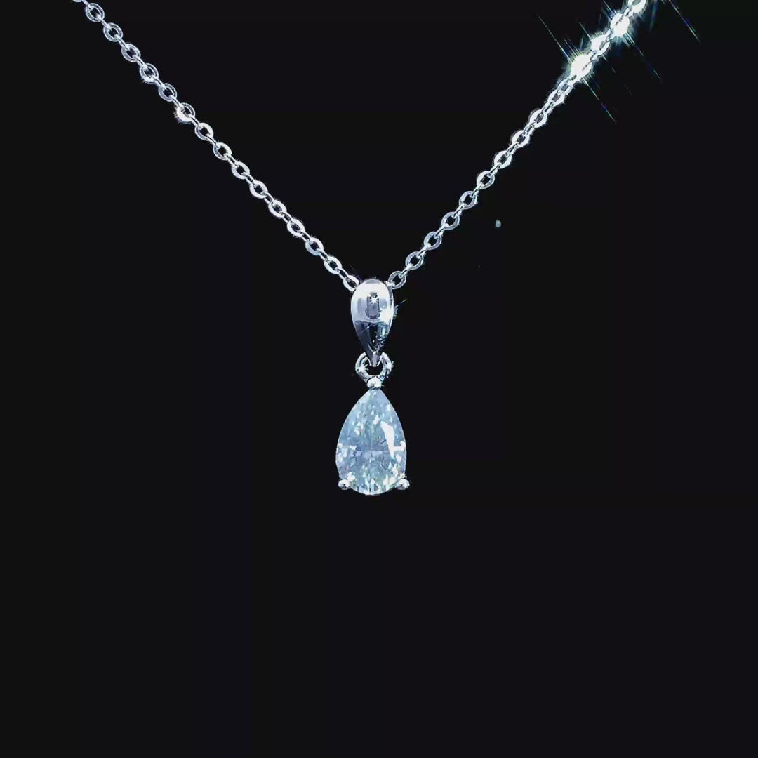 1ct Moissanite Pear Pendant