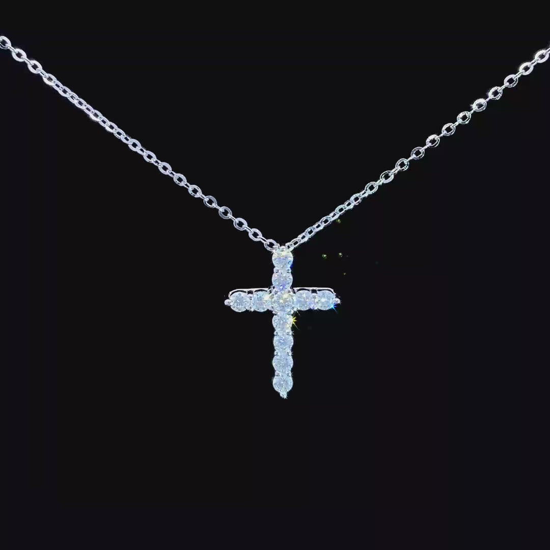 1ct Moissanite Cross Pendant