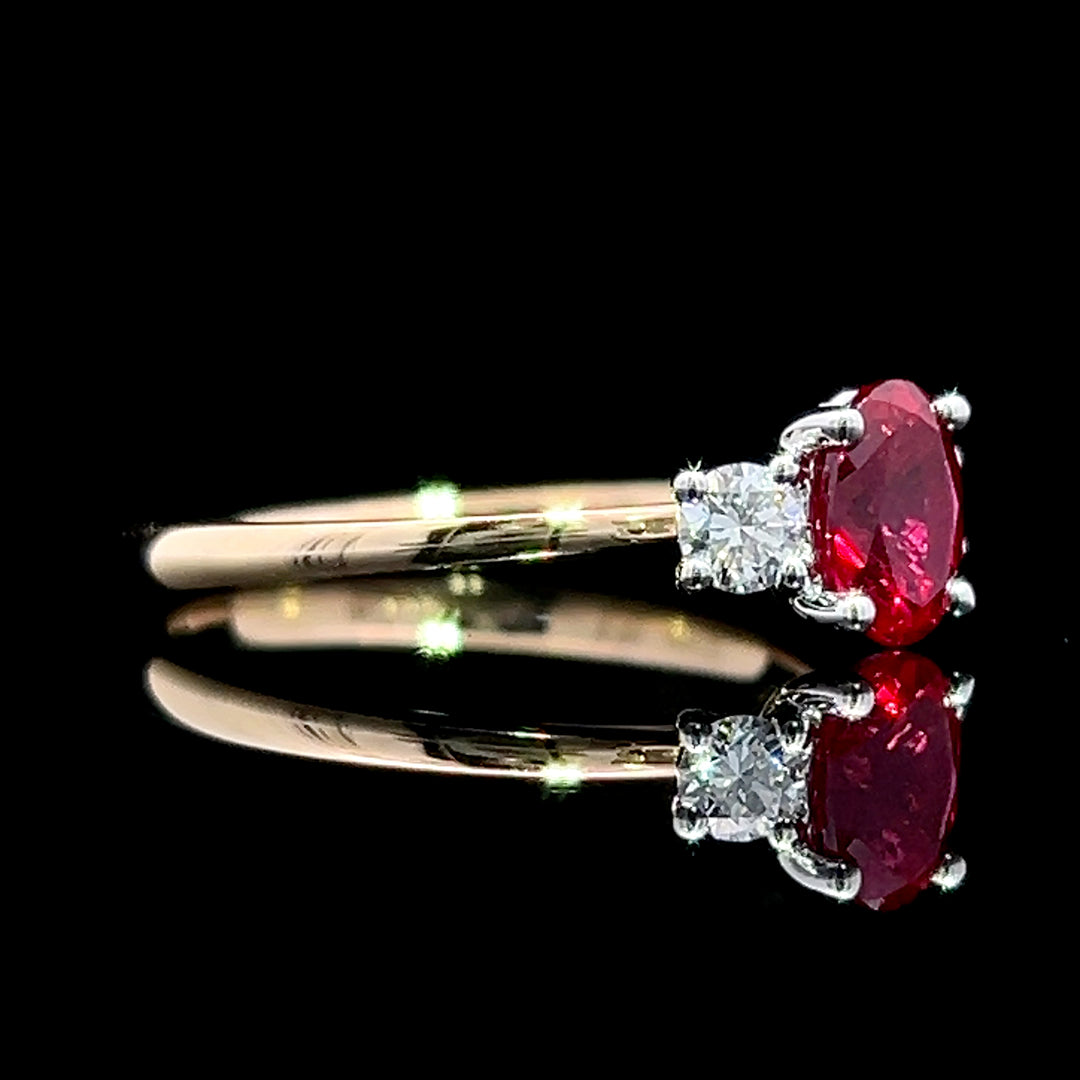 Lab Ruby & Diamond Ring