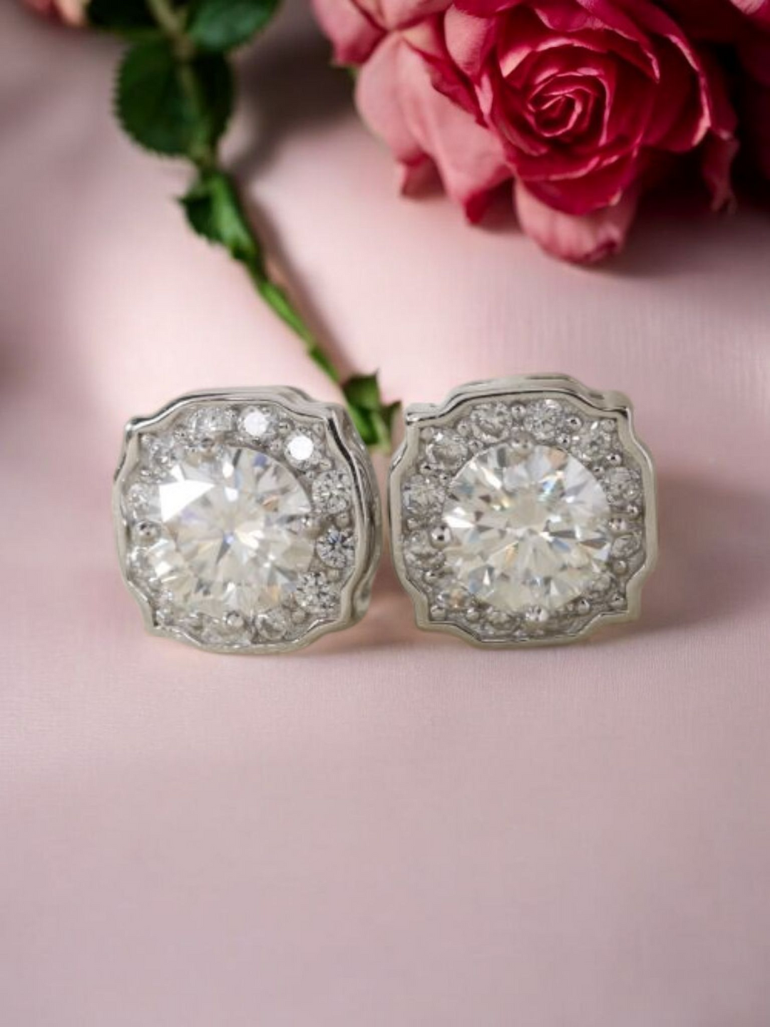 Sierra Halo Moissanite Earrings
