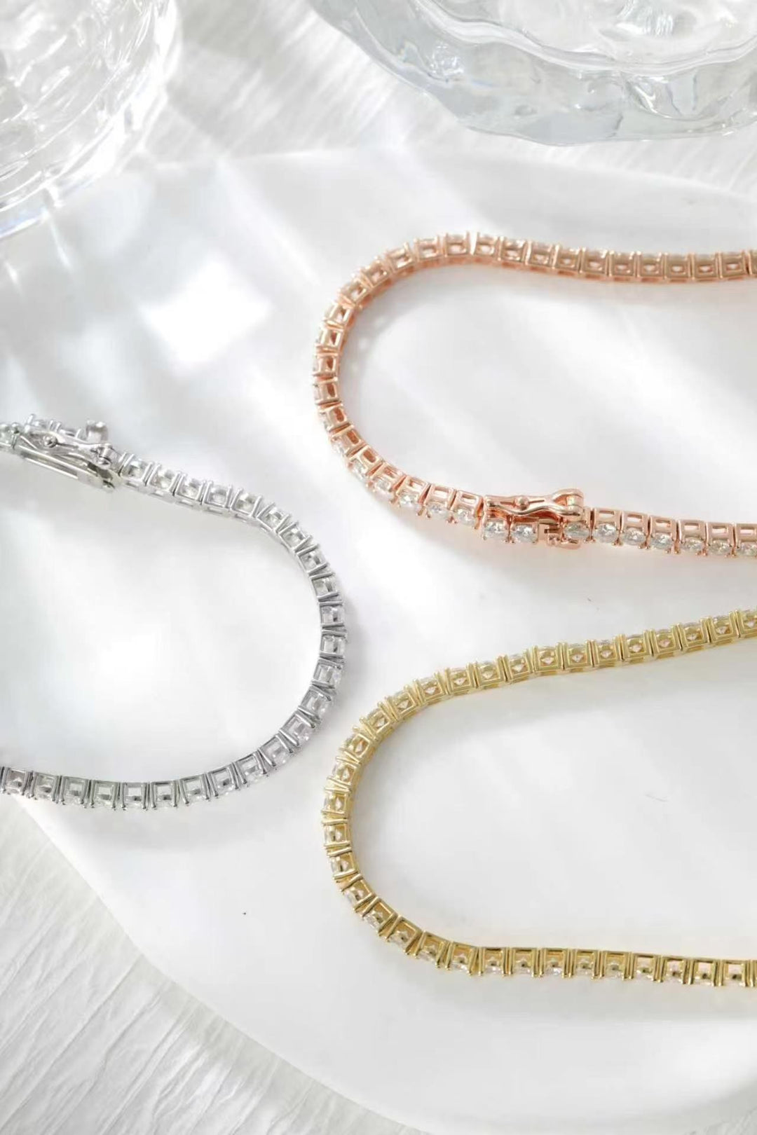Moissanite Tennis Bracelet (3mm Round Brilliant Cut)