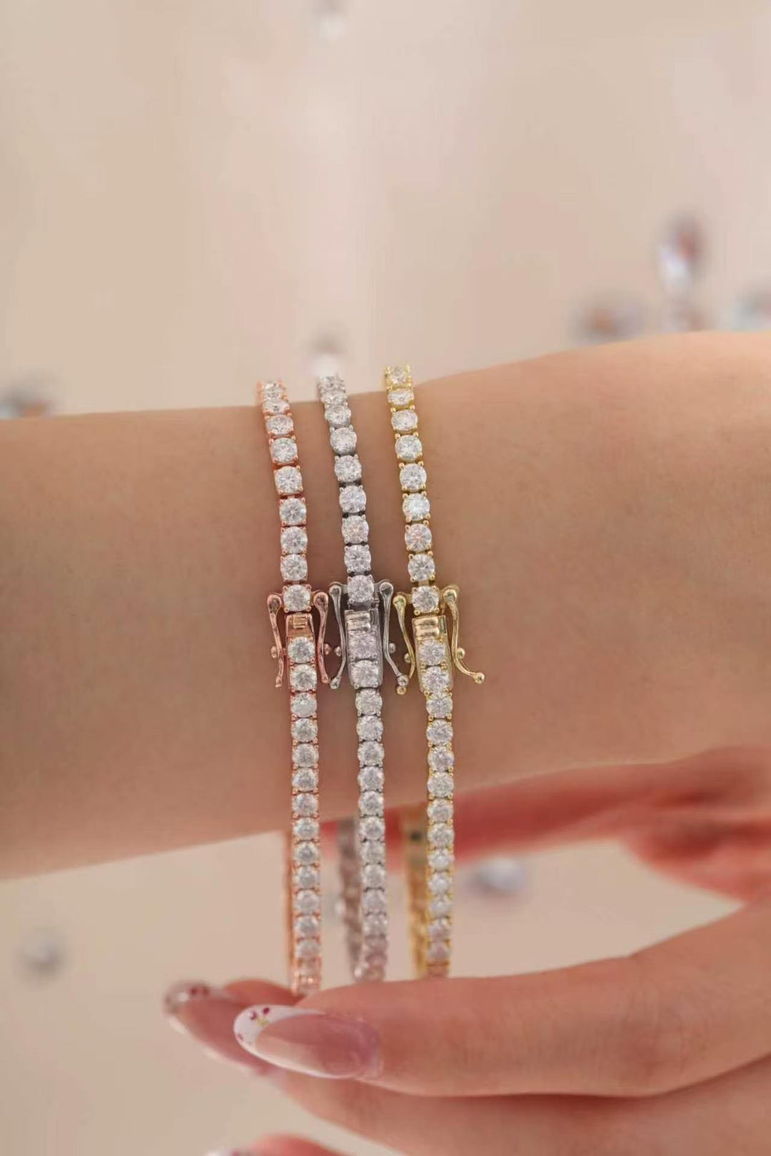 Moissanite Tennis Bracelet (3mm Round Brilliant Cut)