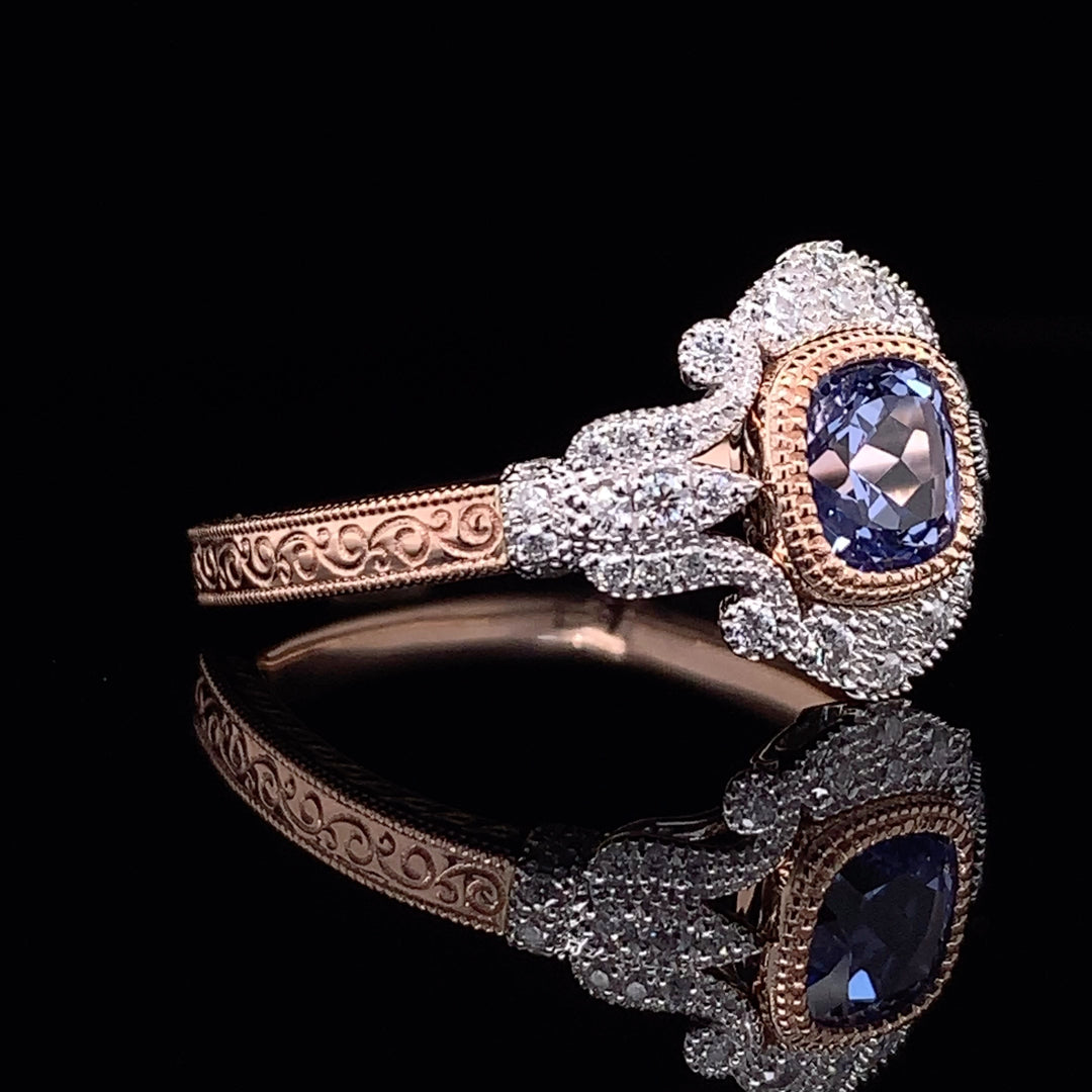 Vintage Sapphire & Moissanite Ring.