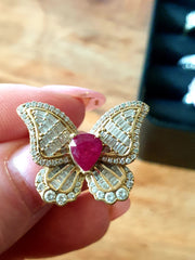 Ruby & Diamond Butterfly - Custom 0046