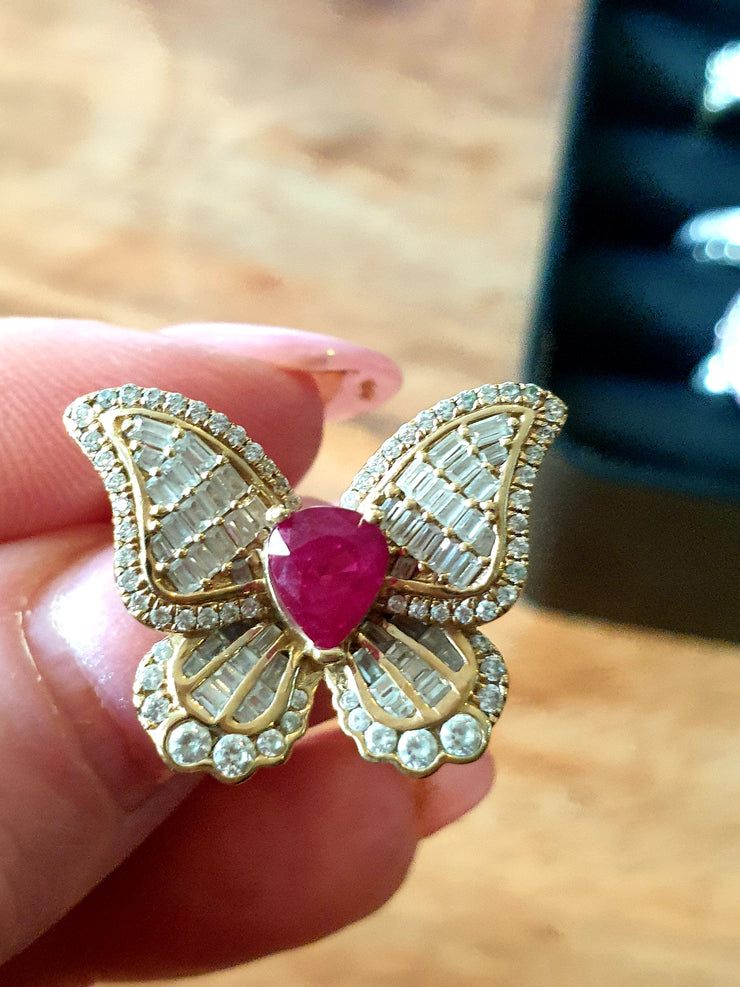 Ruby & Diamond Butterfly - Custom 0046