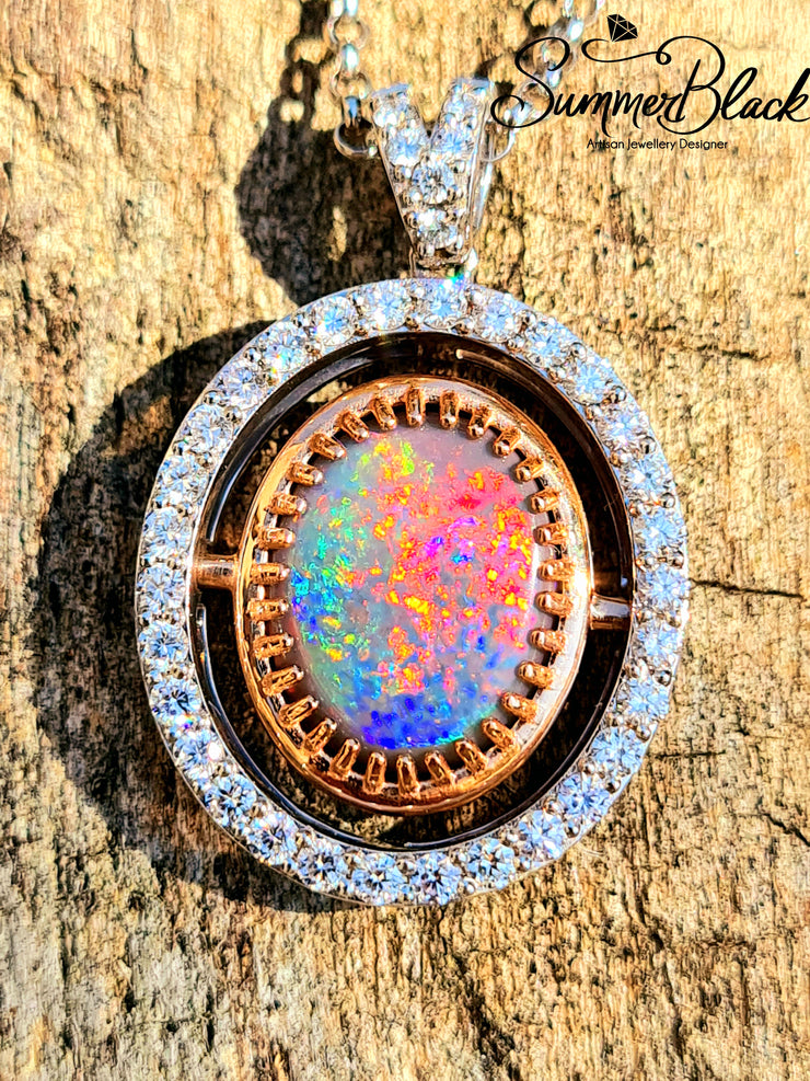 Double Sided Opal Pendant- Custom 0064