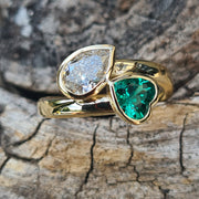 Emerald & Diamond Toi et Moi  - Custom 0009