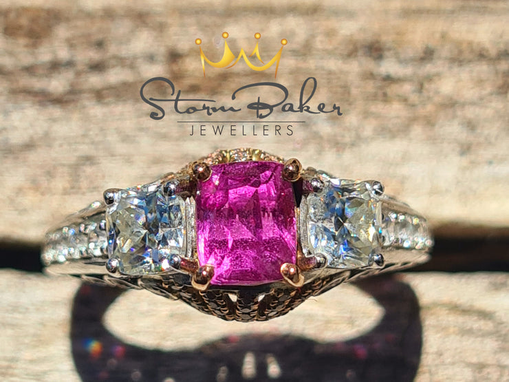 Pink Sapphire & Diamond Trilogy - Custom 0007