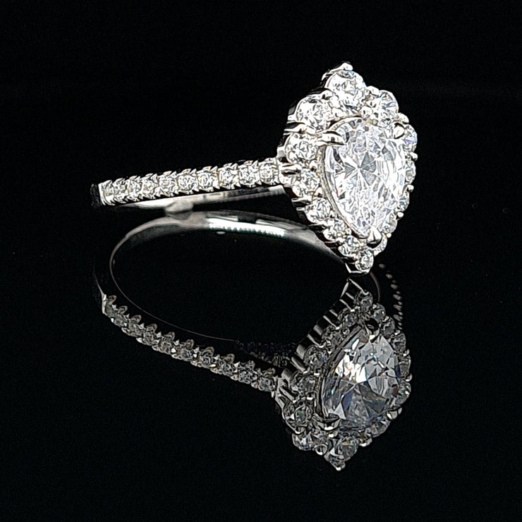 Pear Vintage Lab Diamond Ring