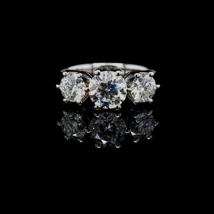 Vintage White Gold Moissanite Trilogy