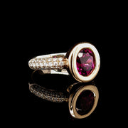 Rhodolite & Moissanite Bubble Ring