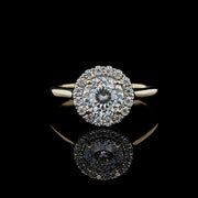 Solid Gold 130 Facet Luxury Cut Halo Ring
