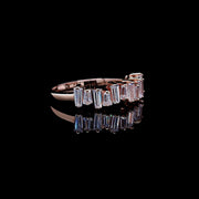 Jagged Set Baguette Moissanite Band