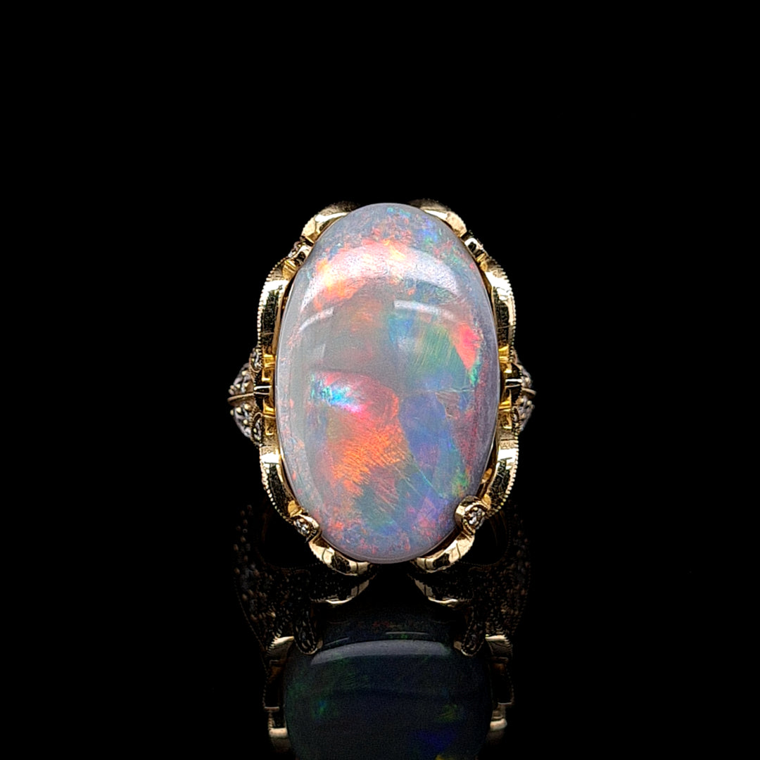 Oval Opal Vintage Dress Ring- 0230