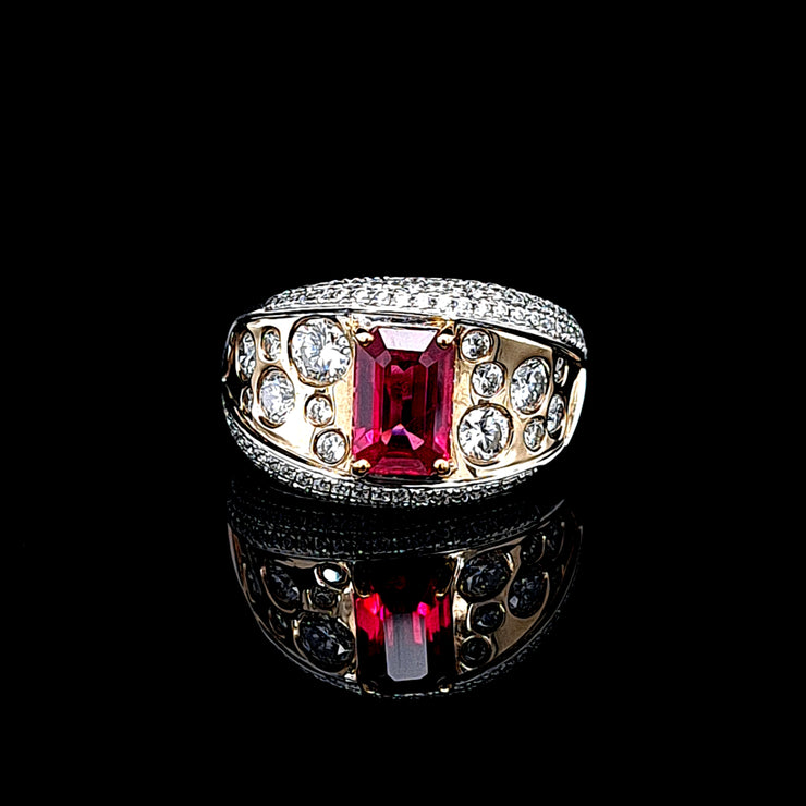 Red Spinel & Diamond Band - 0229