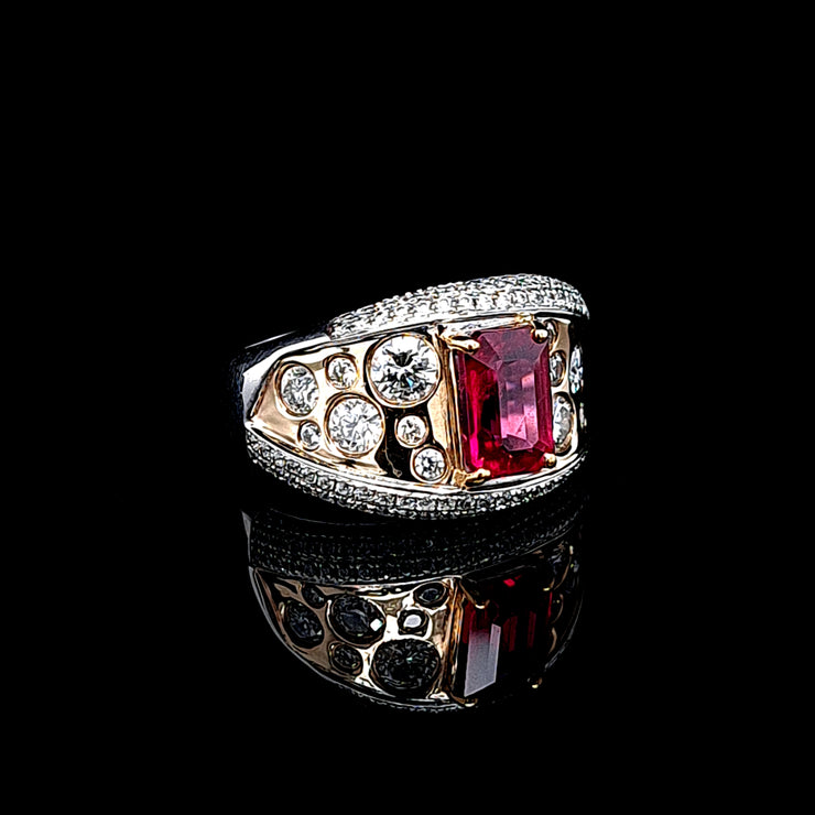 Red Spinel & Diamond Band - 0229